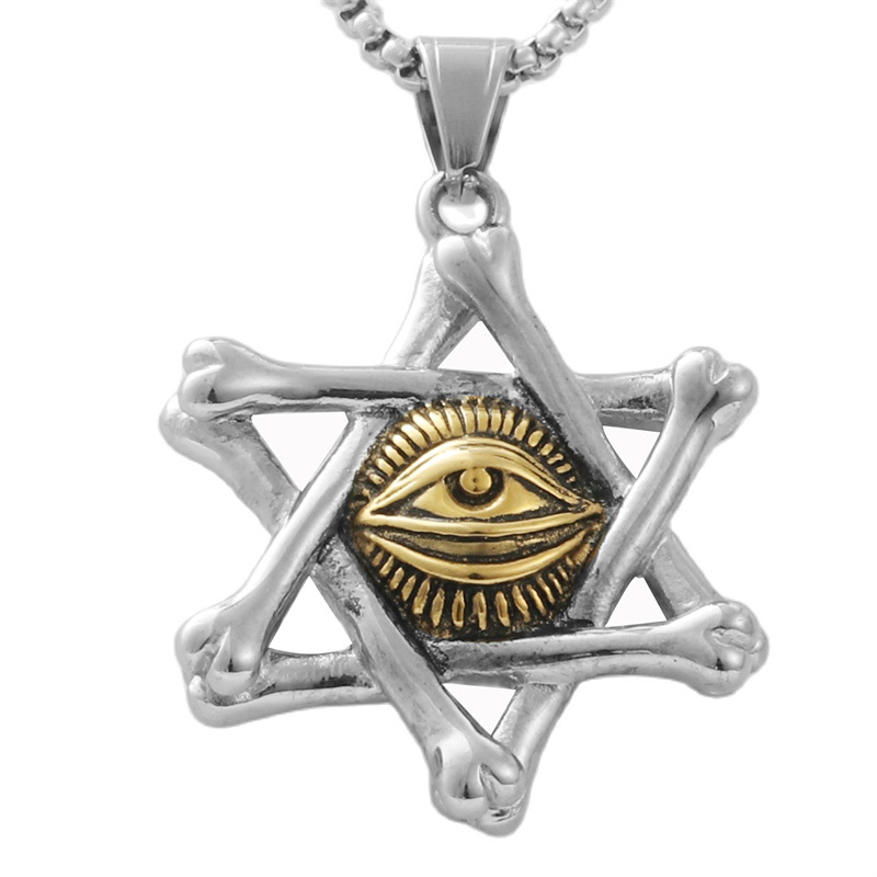 Two-tone pendant with a 3.0*60cm square pearl chain
