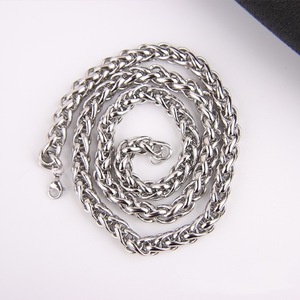 Cesta de flores de acero inoxidable, collar, cadena de látigo, colgante de cadena de clavícula DIY Europeo Americano para hombres y mujeres, cadena de dragón - Product Image 3