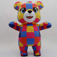 Nouveautés : Costume de mascotte gonflable Ours aux grands yeux pour adultes - Location unisexe pour Pâques/Halloween