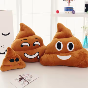 Oreillers en peluche d'émoticônes amusants personnalisés en gros Oreiller d'émotion de caca avec remplissage en coton PP et doublure en maille super douce - Product Image 5
