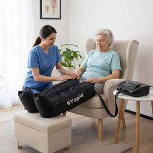 Appareil professionnel de pressothérapie à brancher pour les jambes et le corps, soulagement de la douleur et amélioration de la circulation, avec contrôle de la minuterie et masseur de pieds - Product Image 4