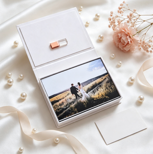 Boîte cadeau photo pour photographe, boîte d'emballage en papier blanc pour clé USB, pour la présentation d'album photo de mariage - Product Image 4