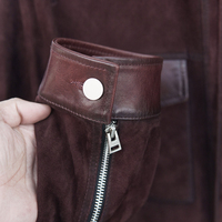 NAFA Customize Mens Suede Patch Work Design Veste en cuir véritable avec la meilleure qualité au prix de gros