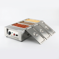 Bain-marie électrique commercial pour buffet, 3 pots, machine à faire fondre le chocolat pour le chocolat, le lait, la crème, la soupe