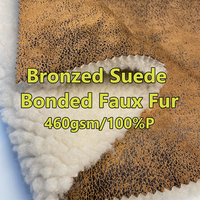 Tissu polaire Sherpa en fausse fourrure polyester et daim soutenu par le fabricant pour manteau d'hiver