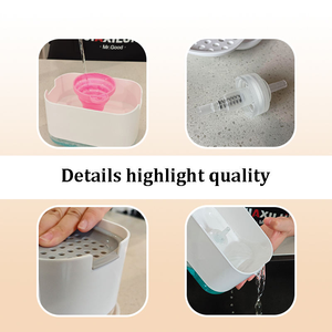 2024 Mới Rõ Ràng Cửa Sổ Tùy Chỉnh Nhà Bếp Phụ Kiện Tổ Chức Chất Lỏng Xà Phòng Dispenser Với Miếng Bọt Biển 4 Trong 1 Bọt Món Ăn Xà Phòng Dispenser - Product Image 5