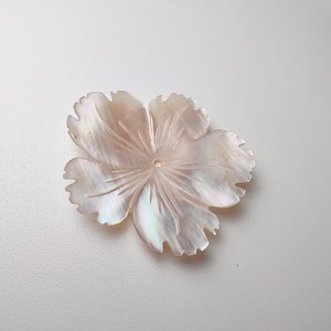 Exquisita y Bonita Piedra Preciosa Natural Semiterminada de Madreperla Rosa Tallada en Forma de Flor de 20-25 mm para Diseño - Product Image 2