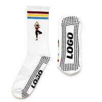 Chaussettes antidérapantes à semelle intégrale avec points en silicone pour le yoga, le Pilates, la barre et le quotidien