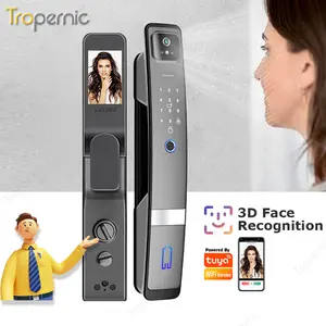 Tropernic Smart Door Keys Mobile Tuya Lock Waterproof Outdoor Smart Biometric Face Door Lock with Eye Scanner