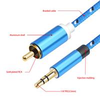 Câble 3,5 mm vers double RCA, adaptateur audio stéréo 2 RCA mâles vers Aux, son Hi-Fi, câble répartiteur en Y pour voiture et haut-parleur, conducteur en cuivre nu