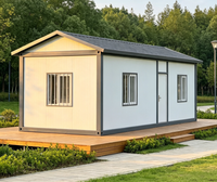 Casa Modular Prefabricada con Techo a Dos Aguas, Panel Sándwich Impermeable, Montaje Rápido para Cuarto de Almacenamiento, Cabaña