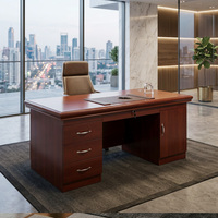 Bureau de direction convertible moderne en MDF de haute qualité, finition cerisier de luxe, directement de l'usine, pour PDG et managers