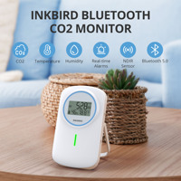 INKBIRD IAM-T2 Moniteur de qualité de l'air intérieur Bluetooth 5.0 avec rétroéclairage LCD, détecteur de CO2, moniteur de température et d'humidité, batterie intégrée de 3000 mAh