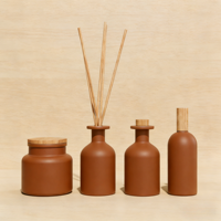 Ensemble diffuseur de parfum et bougie parfumée en céramique terracotta de luxe, personnalisable, aromathérapie pour la décoration de la maison