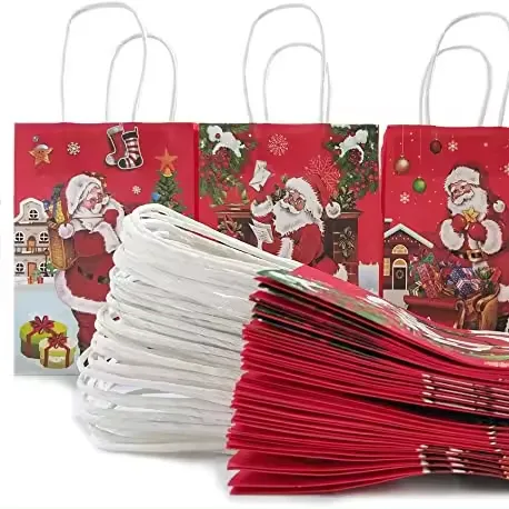 ชุดถุงของขวัญเล็กๆสำหรับคริสต์มาสถุงกระดาษสำหรับใส่คัพเค้กลูกกวาด