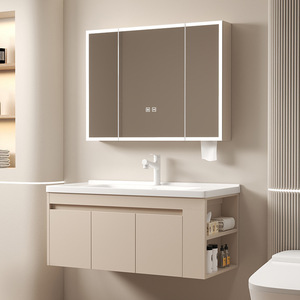 New smart <b>side</b> storage bathroom cabinet combination ceramic integrated basin cabinet <b>side</b> cabinet washbasin - Product Image 2