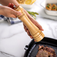 Moulins à sel et à poivre manuels en bois massif, broyeur à épices et céréales avec meule en céramique réglable, outils de cuisine