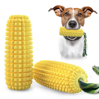 Fournitures pour animaux de compagnie en peluche portables durables Simulation de maïs chien résistant aux morsures dentition chiot tige corde avec ventilation sonore TPR matériel