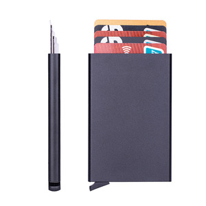 New Trend <strong>Personalised</strong> Minimalist <strong>Wallet</strong> Aluminum Metal Credit Card Holder <strong>Mens</strong> Slim Rfid Block Pop up <strong>Wallet</strong> for Gifts - Product Image 1