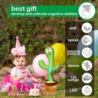 USA Tiktok Offre Spéciale unisexe mignon dansant Cactus ours en peluche doux cadeau de Noël avec torsion pôle rotatif caractéristique pour les anniversaires