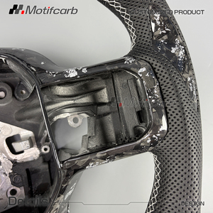 Volant personnalisé en fibre de carbone forgée argentée pour Ford F-150 XL 4x4 Raptor R Tremor STX 2019-2025 avec affichage LED du régime moteur - Product Image 4