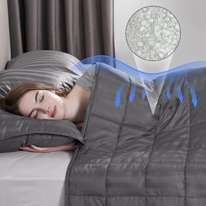 Manta ponderada Ultra suave de alta calidad, cuentas de vidrio naturales y <span class=keywords><strong>bambú</strong></span> personalizadas, refrigeración transpirable pesada para el hogar y los viajes - Product Image 3