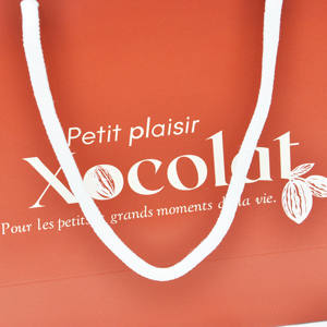 High Quality Customized Your Own Logo Print <b>Red</b> Classic Paperboard Supermarket Shopping Bag Recycled Materials Offset Printing - Product Image 6