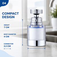 Filtre à eau pour robinet SENFILTER 5 microns en PP avec boîtier transparent, sortie multi-trous, filtration des sédiments, cuisine domestique