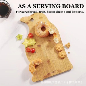 Planche à découper en bambou en forme de pingouin, forme irrégulière, pour couper les fruits, les légumes, le fromage, utilisation en cuisine - Product Image 4