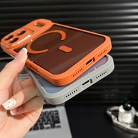 Coque de téléphone portable de luxe magnétique antidérapante mate avec protection d'objectif pour iPhone 18 17 16 15 14 13 12 Pro Max