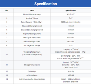 18650 HIGHSTAR 18650 3200mAh 3C充電式リチウム鉄電池セル <span class=keywords><strong>3</strong></span>.7V 18650リチウムイオン電池 - Product Image 4