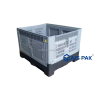 Conteneur en plastique pliable de caisse de maille de HDPE pour la logistique agricole et de fruits de mer grande capacité et conception aérée