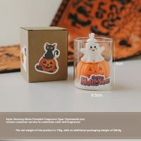 Coffret cadeau de bougies parfumées artisanales fantôme et citrouille pour décoration d'Halloween effrayante