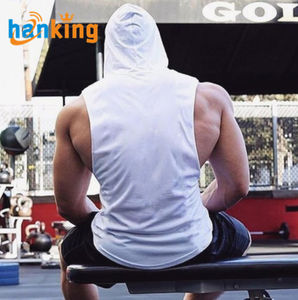 Ehanking Men's Casual <b>Hooded</b> Tank Top Solid Color Sports Sleeveless Vest Workout Vest Gym <b>T</b>-<b>shirt</b> Top Hoodie - Product Image 5
