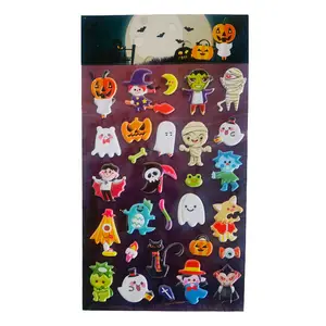 Penjualan langsung pabrik hadiah Halloween dekorasi lucu kartun 3D stiker mengembang untuk anak-anak