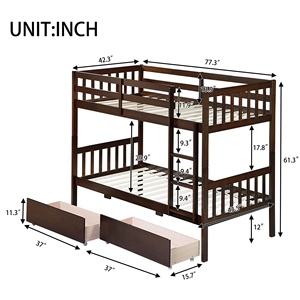 Massivholz-Doppelstockbett für Kinder, Kindergarten-Schlafbett, Familien-Doppelstockbett für Kinder - Product Image 4