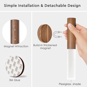 Portable Wireless Magnetic Usb Rechargeable Can Only <b>Indoor</b> Inductive <b>Sensor</b> Control Living Room Wall <b>Light</b> - Product Image 5