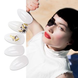 24 pièces Nouveau Design Usine Décorative <span class=keywords><strong>Blanc</strong></span> Chrome Faux Ongles <span class=keywords><strong>Avec</strong></span> <span class=keywords><strong>Strass</strong></span> ABS Aiguille Presse Sur Les Ongles Artificiels - Product Image 2