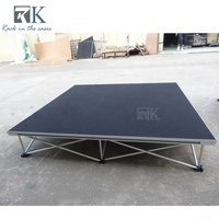 Plateforme de scène carrée portable pour concerts, 1x1m, pliable, en aluminium et contreplaqué, capacité de 750 kg/m², en vente