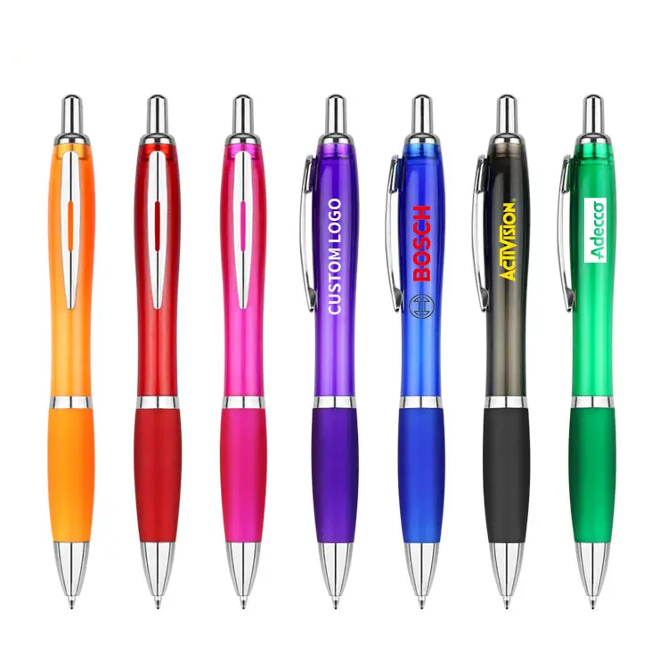 Stylo publicitaire peut imprimer logo presse multicolore en plastique stylo à bille personnalisé avec logo promotion cadeau stylo