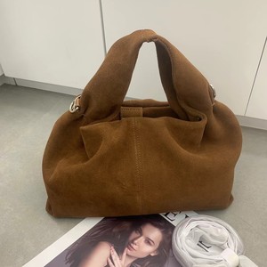 2025 새로운 가방 럭셔리 정품 가죽 스웨이드 핸드백 하이 퀄리티 단색 여성용 가방 대용량 여성용 숄더백 - Product Image 1