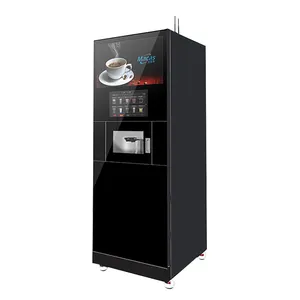 Mesin penjual kopi komersial dengan layar iklan 27 inci