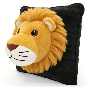 Almohada de peluche de león personalizada, cojín cuadrado de león, almohada decorativa con cabeza de león, peluche de animal de safari - Product Image 3