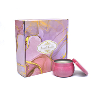 4pcs carré Boîte en papier Vide Fer Étain Bougie Pots En Étain Bougie Parfumée Fer Stockage Emballage avec Cire de Soja Bonbons