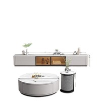 Hochwertiges Italienisches Steinplatten-TV-Möbel und Couchtisch für Moderne Wohnzimmer-Dekoration Möbelset
