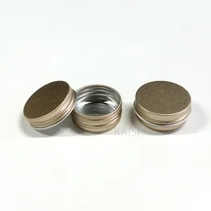 Custom Printing Round Aluminum Tin Box with Screw Lid rose gold color for packing eyes shadow soap pomade