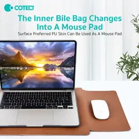 COTECi Housse d'Ordinateur Portable en Faux Cuir PU Étui Mince Étanche avec Support pour MacBook 14 15 16 Pouces Personnalisé Professionnel