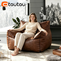 Housse de pouf inclinable moderne en similicuir OTAUTAU SF001 sans rembourrage inclus