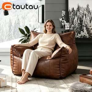 OTAUTAU Moderner, verstellbarer Sitzsackbezug aus Kunstleder SF001, ohne Füllstoff im Inneren - Product Image 1
