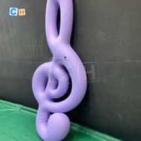 Décoration de symbole de musique gonflable Décoration de musique de modèle de symbole gonflable violet